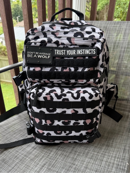 Wolfpak Handbags - Women’s Leopard Print Tactical Backpack - Pink & Black Meal Prep 35L